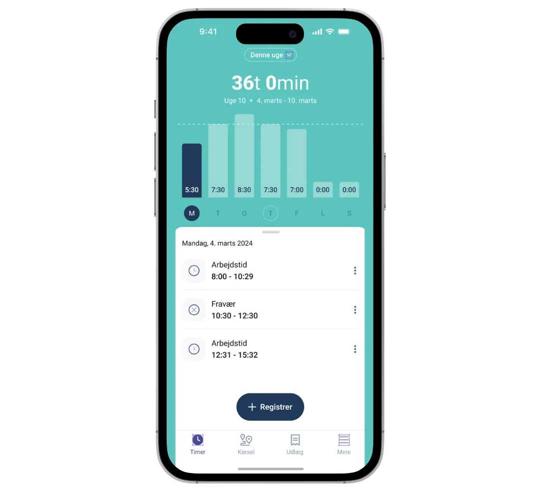 Registrering work app